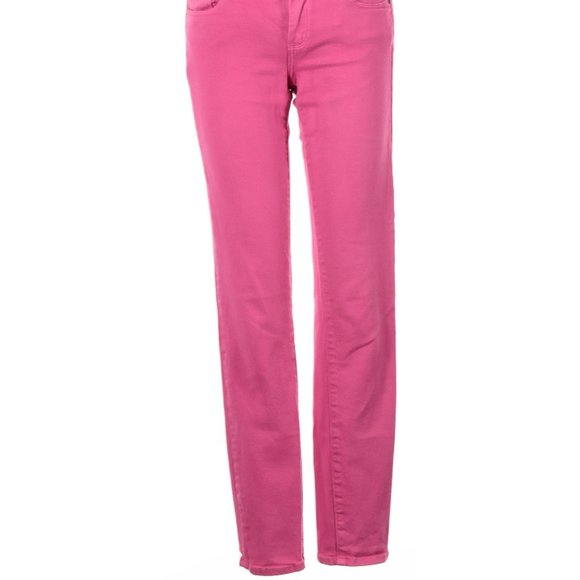 Paige Jeans Pink Straight Leg Cut Mid Rise Waist Size 25 #439 - Picture 2 of 4